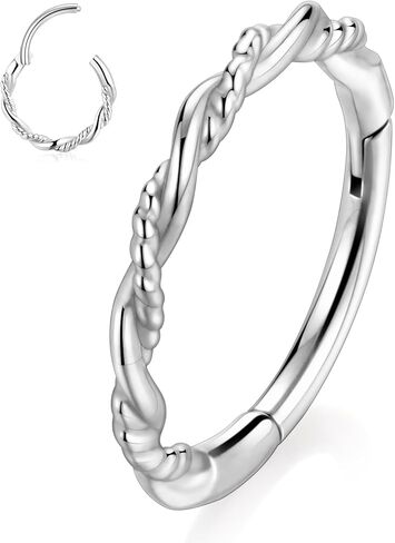 PEAKLINK 16G Nose Hoop Ring 316L Surgical Steel Conch Cartilage Helix Earring Tragus Rook Daith Septum Piercing Jewelry 8mm 10mm for Women Men in Saudi Arabia