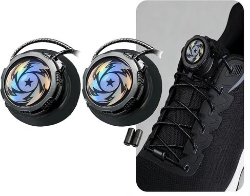 لا توجد أربطة للأحذية، إبزيم دوار تلقائي، رباط للأحذية بقفل بدون أربطة على شكل مقبض، 59 بوصة لا يمكن ضبط أربطة الأحذية بسرعة، لا يتطلب التجميع، مقاس واحد يناسب الجميع in Kuwait