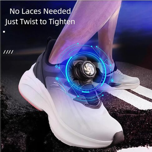 لا توجد أربطة للأحذية، إبزيم دوار تلقائي، رباط للأحذية بقفل بدون أربطة على شكل مقبض، 59 بوصة لا يمكن ضبط أربطة الأحذية بسرعة، لا يتطلب التجميع، مقاس واحد يناسب الجميع in Kuwait