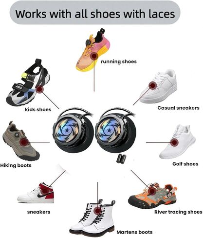 لا توجد أربطة للأحذية، إبزيم دوار تلقائي، رباط للأحذية بقفل بدون أربطة على شكل مقبض، 59 بوصة لا يمكن ضبط أربطة الأحذية بسرعة، لا يتطلب التجميع، مقاس واحد يناسب الجميع in Kuwait