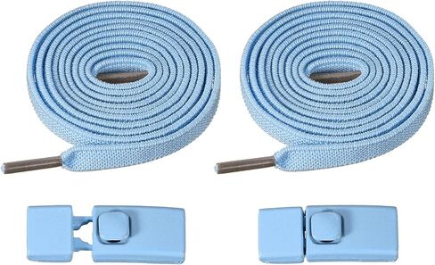No Tie Shoelaces, Flat Shoes Strings Elastic Shoe Laces with Metal Square Buckle Clip for (Sneakers/Adults) in Saudi Arabia