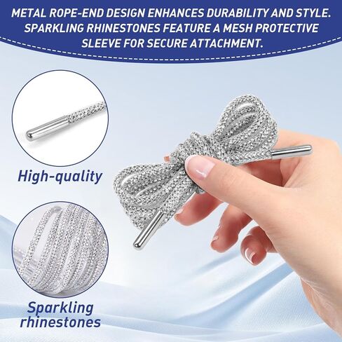 Uncle Yang Rhinestone Shoe Laces 2PCS Bling Shoe Laces Crystal Bling Diamond Rope Shoes Strings for Sneakers & Concert Outfits for Sweatpants Shorts Crystal Hoodies in Kuwait