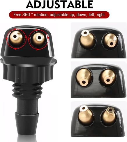 10 PCS Windshield Washer Nozzles Kit, Adjustable Front Hood Jet Kit with Hose, Double-hole Windscreen Wiper Spray Set, Universal for Most Cars, Trucks, SUVs (Multicolored) in Saudi Arabia