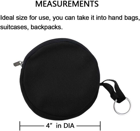 Muka 6-Pack Round Keychain Pouch، أكياس عملات من القماش القطني الأسود in Kuwait