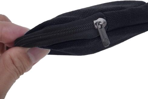 Muka 6-Pack Round Keychain Pouch، أكياس عملات من القماش القطني الأسود in Kuwait