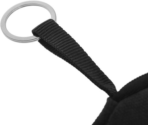 Muka 6-Pack Round Keychain Pouch، أكياس عملات من القماش القطني الأسود in Kuwait