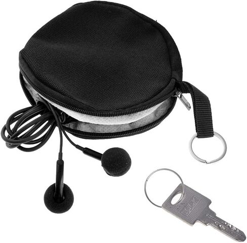 Muka 6-Pack Round Keychain Pouch، أكياس عملات من القماش القطني الأسود in Kuwait