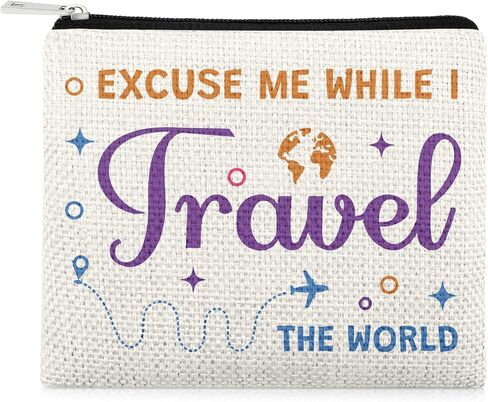 World Travel Gifts Small Coin Purse Travel Gifts for Women Traveling Coin Pouch Flight Vacation Gift for Friend Mom Travelers Change Wallet Christmas Birthday Gift for Sister Daughter Bestie in Saudi Arabia