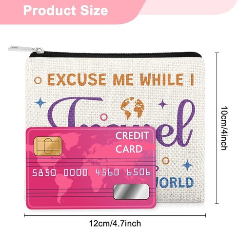 World Travel Gifts Small Coin Purse Travel Gifts for Women Traveling Coin Pouch Flight Vacation Gift for Friend Mom Travelers Change Wallet Christmas Birthday Gift for Sister Daughter Bestie in Saudi Arabia