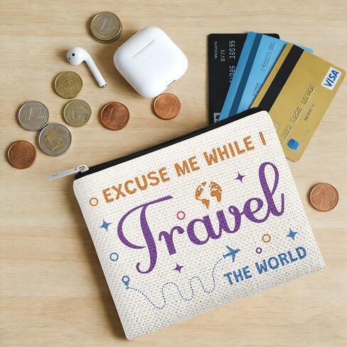 World Travel Gifts Small Coin Purse Travel Gifts for Women Traveling Coin Pouch Flight Vacation Gift for Friend Mom Travelers Change Wallet Christmas Birthday Gift for Sister Daughter Bestie in Saudi Arabia