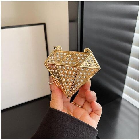 Pyramid Metal Coin Purse, Mini Evening Clutch for Women, Creative Alloy Hard Shell Crossbody Bag, Party Handbag Gift in Saudi Arabia