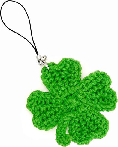 St Patrick's Day Gifts for Women, Four Leaf Clover Gift Box Set, Handmade Crochet Shamrock Keychain & Lucky Greeting Card, Lucky Charm Keepsake, Meaningful Small Gift for Friends, Family, Coworker in Saudi Arabia