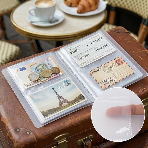 Photo Album for 4x3" Pictures, Mini Photo Book for 80 Pockets Hold 160 Pictures, Picture Albums with PP Plastic Cover and Sticker for Family Anniversaries Postcards Vacations- 1 Pcs, Clear in Saudi Arabia