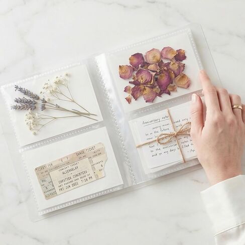 Photo Album for 4x3" Pictures, Mini Photo Book for 80 Pockets Hold 160 Pictures, Picture Albums with PP Plastic Cover and Sticker for Family Anniversaries Postcards Vacations- 1 Pcs, Clear in Saudi Arabia