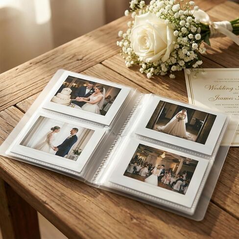 Photo Album for 4x3" Pictures, Mini Photo Book for 80 Pockets Hold 160 Pictures, Picture Albums with PP Plastic Cover and Sticker for Family Anniversaries Postcards Vacations- 1 Pcs, Clear in Saudi Arabia