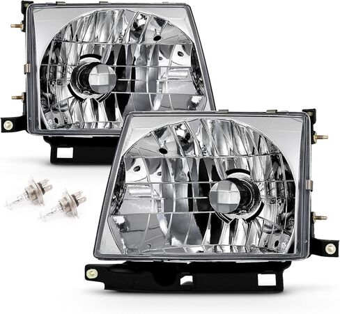 4Pcs Chrome Headlights + Parking Lights Corner Lamps Assembly Fits 1997 1998 1999 2000 Toyota Tacoma Halogen Head Lights, Clear Lens Lights Replace# TO2503120, TO2502120, TO2521154, TO2520154 in Saudi Arabia