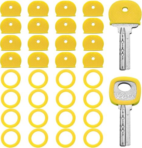 50 قطعة من أغطية المفاتيح، أغطية مفاتيح مطاطية ناعمة، حلقات معرفية، أغطية مفاتيح منزلية مسطحة قياسية، طرازان (أحمر) in Kuwait