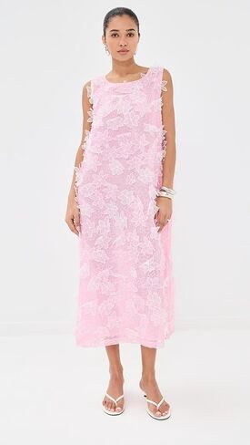 La Vie Style House Women's Organza Floral Maxi A Line Dress in Saudi Arabia