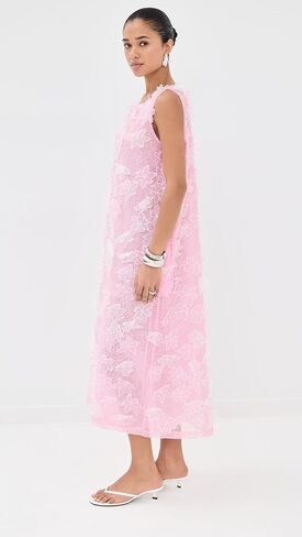 La Vie Style House Women's Organza Floral Maxi A Line Dress in Saudi Arabia