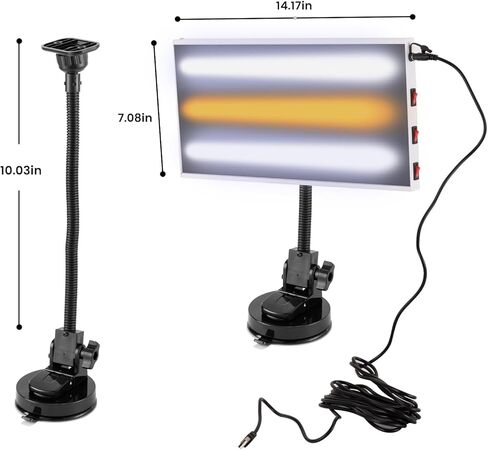 أدوات إصلاح دنت خفيفة بدون طلاء، لوحة خطية LED عاكسة لانبعاجات السيارة، ضوء اختبار شريط جسم السيارة لإزالة انبعاجات جسم السيارة، مع حامل تعديل وطاقة خط USB in Saudi Arabia