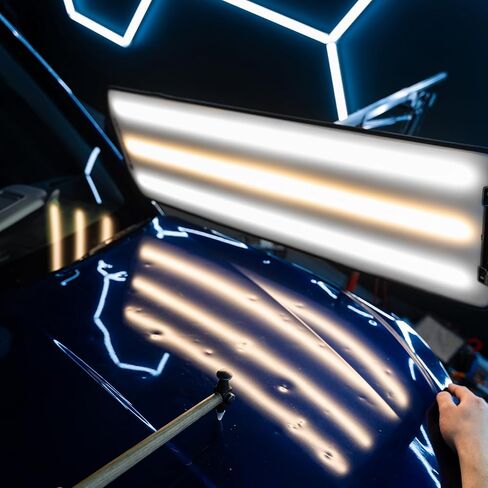 أدوات إصلاح دنت خفيفة بدون طلاء، لوحة خطية LED عاكسة لانبعاجات السيارة، ضوء اختبار شريط جسم السيارة لإزالة انبعاجات جسم السيارة، مع حامل تعديل وطاقة خط USB in Saudi Arabia
