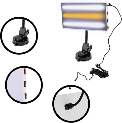 أدوات إصلاح دنت خفيفة بدون طلاء، لوحة خطية LED عاكسة لانبعاجات السيارة، ضوء اختبار شريط جسم السيارة لإزالة انبعاجات جسم السيارة، مع حامل تعديل وطاقة خط USB in Saudi Arabia