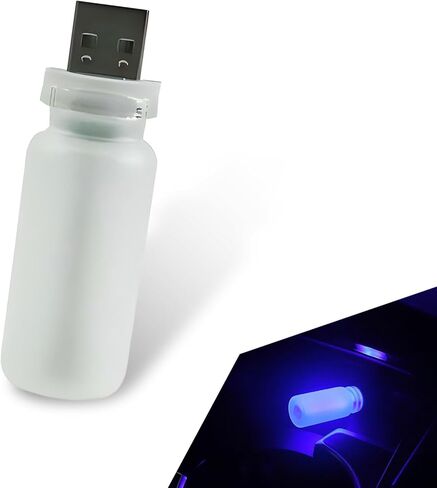ضوء محيط USB للسيارة، مصباح جو زجاجة زجاجي بلوري صغير قديم، ضوء ليلي لشحن واجهة السيارة LED، مصابيح ليلية لتزيين السيارة وغرفة النوم والممر والمكتب (أخضر) in Saudi Arabia