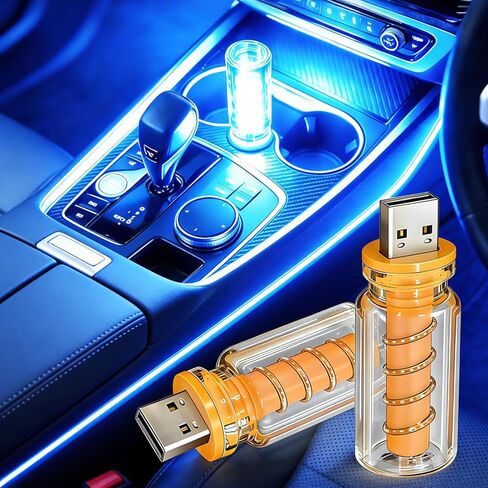 ضوء محيطي للسيارة بمنفذ USB للتحكم باللمس، ضوء داخلي LED حلزوني قديم، توصيل صغير وتشغيل ضوء ليلي للسيارة والتخييم وديكور الكريسماس، عبوة من قطعتين باللون الأزرق in Kuwait