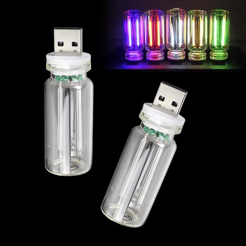 قطعتان من مصابيح السيارة USB، لمبة مصباح LED قابلة للتعديل للتحكم باللمس، مصباح زجاجة ضوء ليلي صغير محمول للديكور الداخلي، عالمي لمعظم السيارات (أزرق) in Saudi Arabia