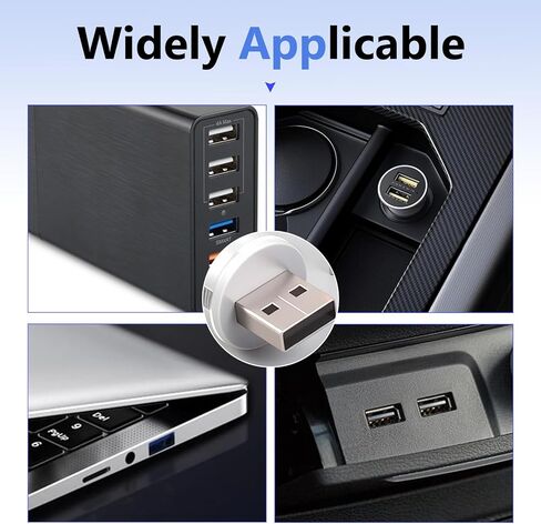 قطعتان من مصابيح السيارة USB، لمبة مصباح LED قابلة للتعديل للتحكم باللمس، مصباح زجاجة ضوء ليلي صغير محمول للديكور الداخلي، عالمي لمعظم السيارات (أزرق) in Kuwait