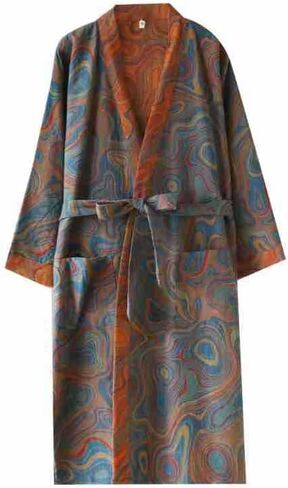 Yarn-dyed Cotton Japanese Kimono Bathrobe Loose Sleepwear Retro Yukata Robe for Women in Saudi Arabia