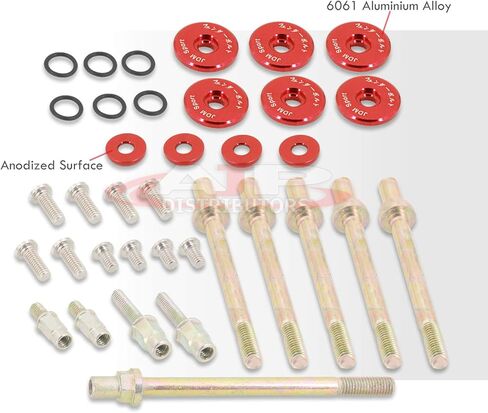 AJP Distributors JDM K-Series K20 K24 Low Profile Valve Cover Cap Cup Washers Bolts Aluminum Engine Motor Dress Up Kit Red Compatible/Replacement For RSX DC5 Civic SI EP3 DOHC VTEC 02 03 04 05 06 in Saudi Arabia