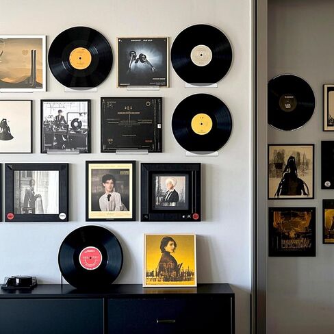 24 Pack 4 Inch Vinyl Record Shelf Wall Mount, Vinyl Record Shelf, Record Shelves Display Daily Listening and Decorate Your Office or Home (Clear) in Saudi Arabia