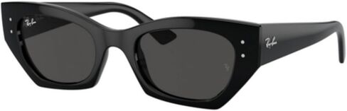 مجموعة النظارات الشمسية Ray-Ban RB4430 Zena 667787 مع مجموعة تنظيف النظارات، أسود/رمادي داكن من مادة البولي أميد القياسية in Saudi Arabia