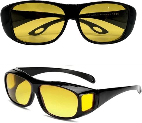 Official Night Driving Glasses with Glarecut Technology. Polarized Yellow Lenses Anti Glare Night Driving Glasses for Driving At Night, Black in Saudi Arabia