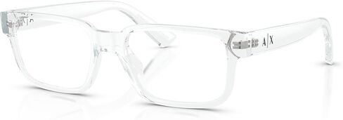 Armani Exchange AX AX3130U Universal Fit Prescription Eyewear Frames, Shiny Crystal/Demo Lens, 53 mm in Saudi Arabia