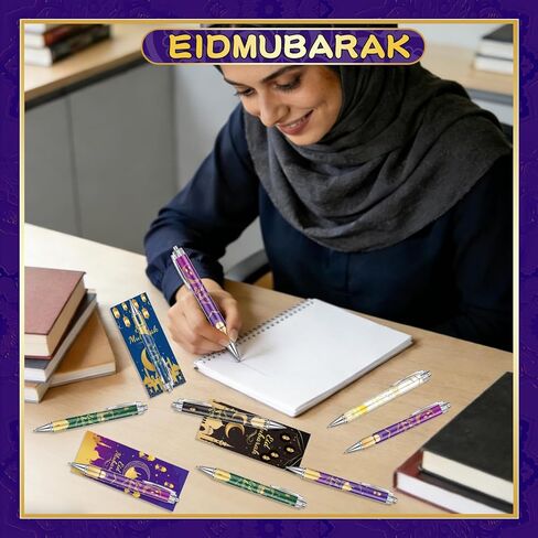 24 مجموعة من أقلام عيد مبارك، هدايا رمضان الإسلامية السائبة، تتضمن أقلام حبر جاف قابلة للسحب، وبطاقات تهنئة لعيد مبارك، وحقائب هدايا، وهدايا للحفلات الإسلامية in Kuwait