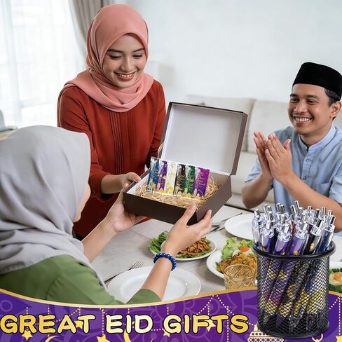 24 مجموعة من أقلام عيد مبارك، هدايا رمضان الإسلامية السائبة، تتضمن أقلام حبر جاف قابلة للسحب، وبطاقات تهنئة لعيد مبارك، وحقائب هدايا، وهدايا للحفلات الإسلامية in Kuwait