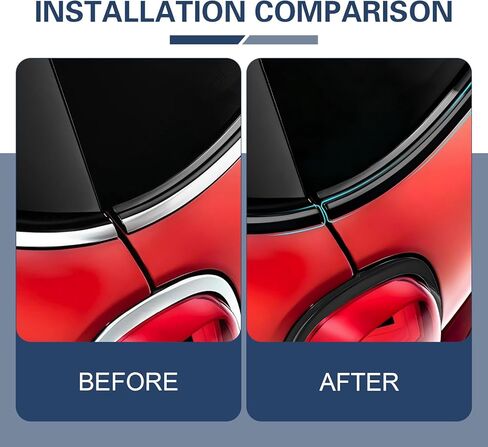 High Gloss Vinyl Wrap Kit, Car Window Tape Adhesive, Window/Door Trim & Door Sill Trunk Edge Decoration, DIY Vehicle Door Edge Sticker, for Most Cars (Black) in Saudi Arabia