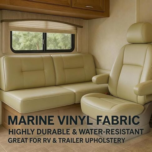 Khaki Marine Vinyl Fabric: Khaki Sample (2.5" x 4.5") Upholstery Faux Leather: Waterproof, UV-Resistant, Boats, Indoor/Outdoor Seats, Automotive, Soft Pleather DIY Crafting in Kuwait