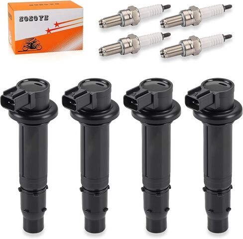 4Pcs Ignition Stick Coils w/Spark Plug For Yamaha 2006-2009 YZF-R6 S 5SL-82310-20-00 in Saudi Arabia