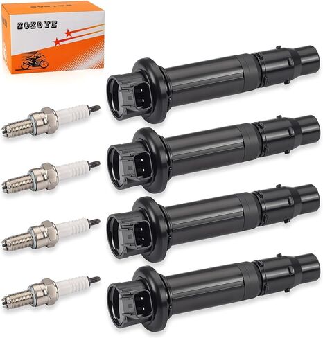 4Pcs Ignition Stick Coils w/Spark Plug For Yamaha 2006-2009 YZF-R6 S 5SL-82310-20-00 in Saudi Arabia