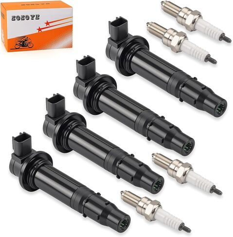 4Pcs Ignition Stick Coils w/Spark Plug For Yamaha 2006-2009 YZF-R6 S 5SL-82310-20-00 in Saudi Arabia