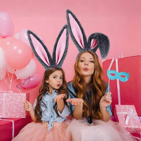 IGMaryBox طويل فروي آذان الأرنب عقال أرنب الأذن عقال وذيل أفخم انحناء آذان أرنب هيرباند زي الأرنب لحفلة عيد الفصح عيد الهالوين حفلة تنكرية الحيوان موضوع in Kuwait