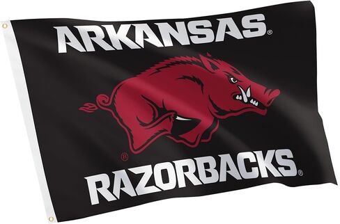 لافتات علم جامعة صبار الصحراء في أركنساس Razorbacks U of A Hogs أعلام 100% بوليستر للاستخدام الداخلي والخارجي 3×5 (النمط S) in Saudi Arabia