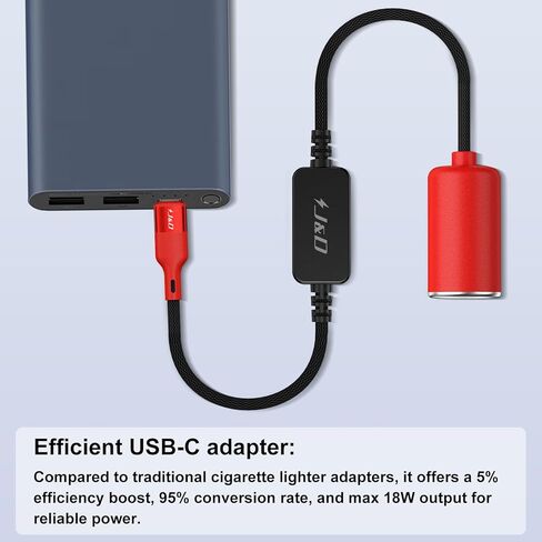 J&D مقبس ولاعة سجائر السيارة 12 فولت مع منافذ USB، ذكر إلى أنثى، شحن عالي السرعة 18 وات لأجهزة متعددة، متوافق مع كاميرات داش، نظام تحديد المواقع العالمي، شرائط LED، عبوتان، أحمر، 1 قدم in Saudi Arabia