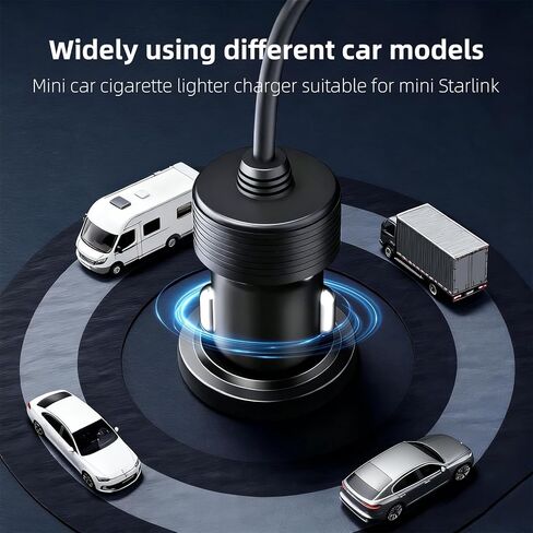 متوافق مع ملحقات كابل الطاقة Starlink Mini 12V 3M/10FT، لمحول السيارة Starlink Mini 12V-48V لشاحن السيارة، ولاعة سجائر 16AWG إلى سلك DC in Kuwait