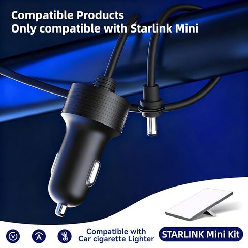 متوافق مع ملحقات كابل الطاقة Starlink Mini 12V 3M/10FT، لمحول السيارة Starlink Mini 12V-48V لشاحن السيارة، ولاعة سجائر 16AWG إلى سلك DC in Kuwait