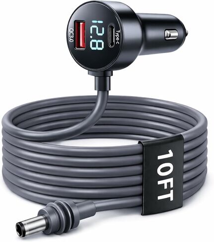 محول شاحن سيارة صغير من ستارلينك، سلك طاقة صغير من الألومنيوم القوي 12 فولت/24 فولت مع IP65 مقاوم للماء، محور 3 في 1 مع PD 36 وات وQC 3.0 USB، مقياس فولتميتر LED لشاحنة السيارة RV، 10 أقدام in Kuwait