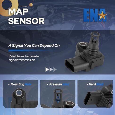ENA مستشعر الضغط المطلق المنوع متوافق مع 2016 2017 2018 2019 2020 2021 2022 2023 2024 BMW 330i 330e 340i M340i 530i 530e 540i 430i 440i xDrive M3 X3 X5 لاستبدال AS652 13628637900 in Saudi Arabia